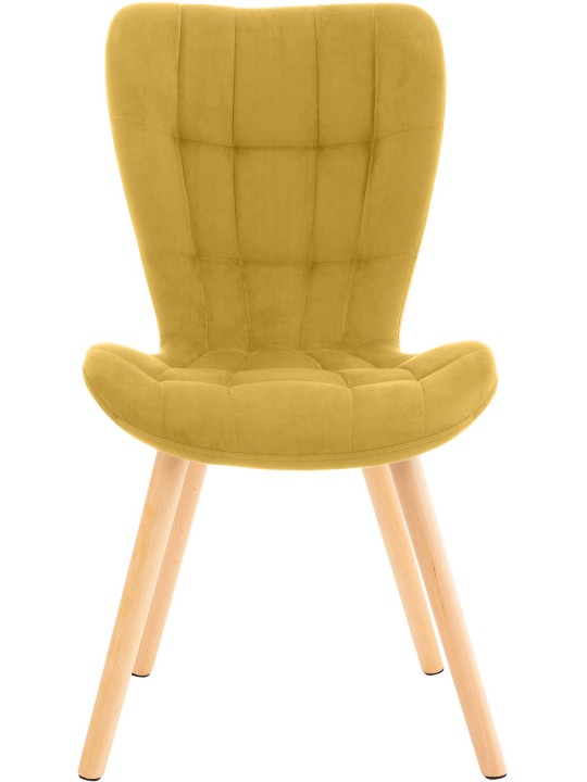 Conjunto de 2 sillas Elda terciopelo, amarillo
