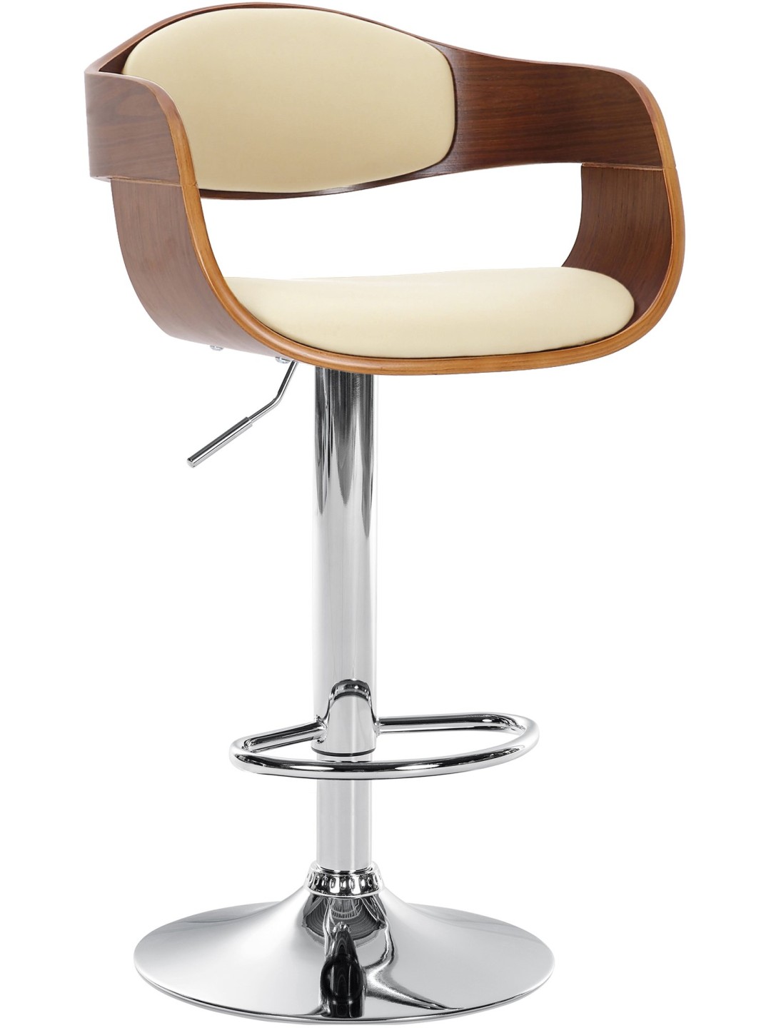 Taburete de bar Kingston C, nogal/crema