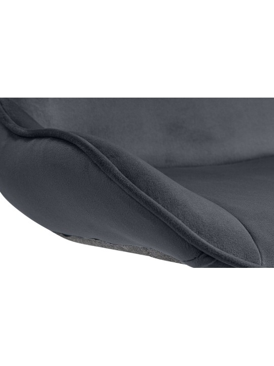 Taburete de bar Vonore terciopelo cromado, negro Taburete de bar Vonore terciopelo cromado, negro