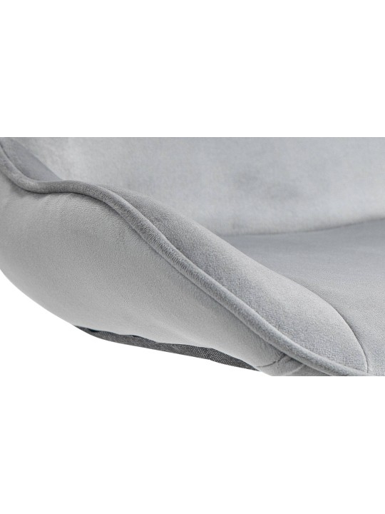 Taburete de bar Vonore terciopelo cromado, gris