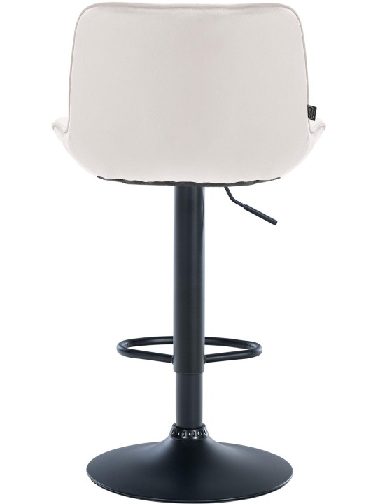 Taburete de bar Vonore terciopelo, crema