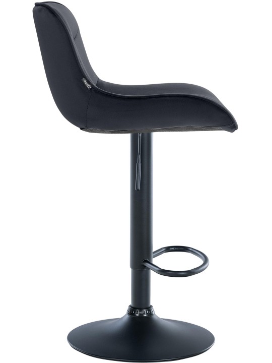 Taburete de bar Vonore terciopelo, negro