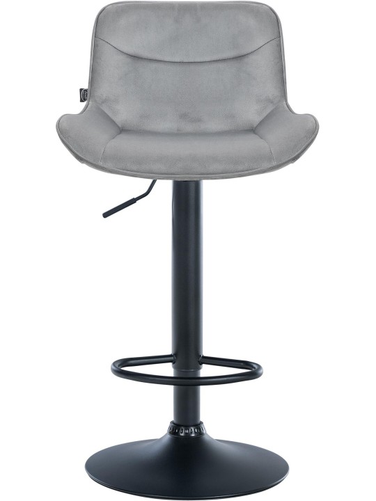 Taburete de bar Vonore terciopelo, gris