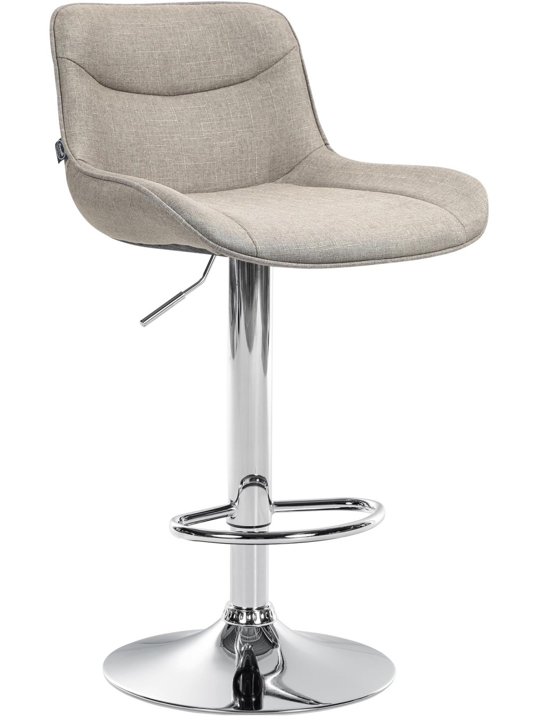 Taburete de bar Vonore tela cromo, taupe