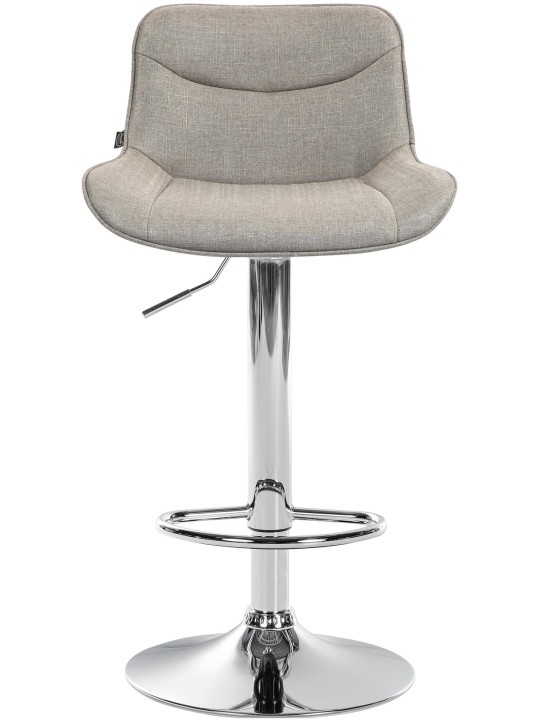 Taburete de bar Vonore tela cromo, taupe Taburete de bar Vonore tela cromo, taupe