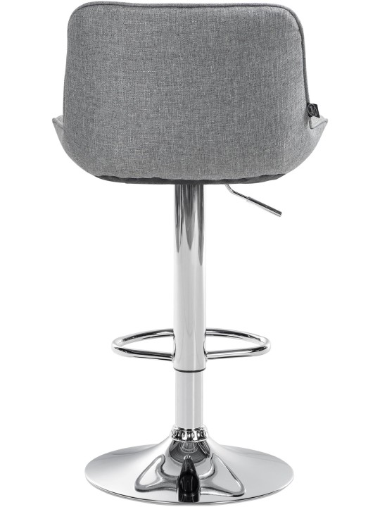 Taburete de bar Vonore tela cromo, gris