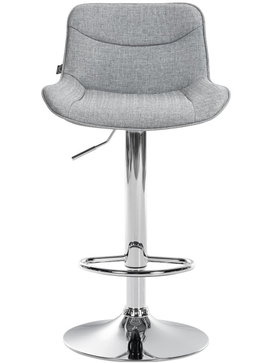 Taburete de bar Vonore tela cromo, gris
