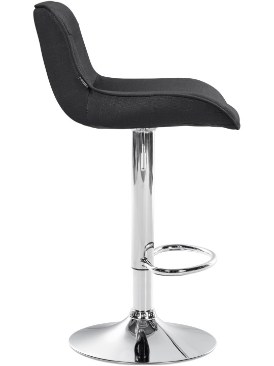 Taburete de bar Vonore tela cromo, gris oscuro Taburete de bar Vonore tela cromo, gris oscuro