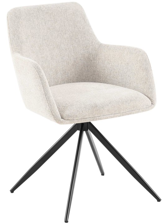 Silla de comedor Olema tela, crema
