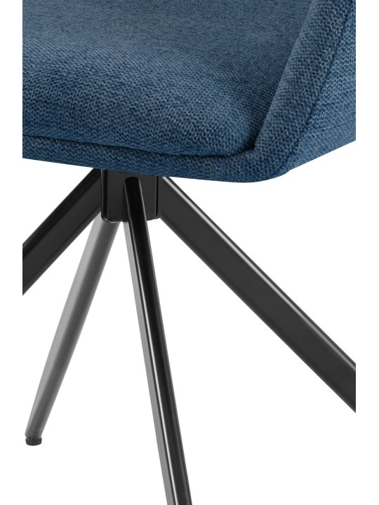 Silla de comedor Olema tela, azul