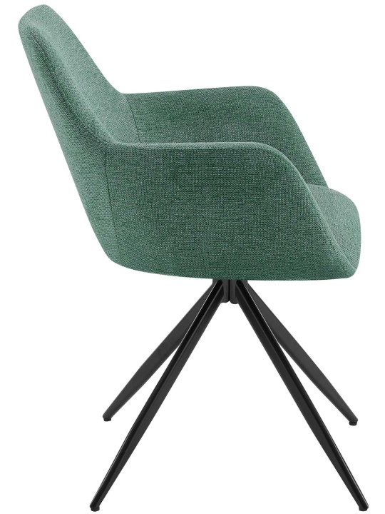 Silla de comedor Olema tela, verde