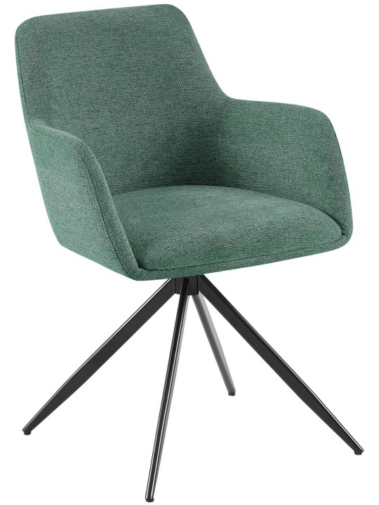Silla de comedor Olema tela, verde