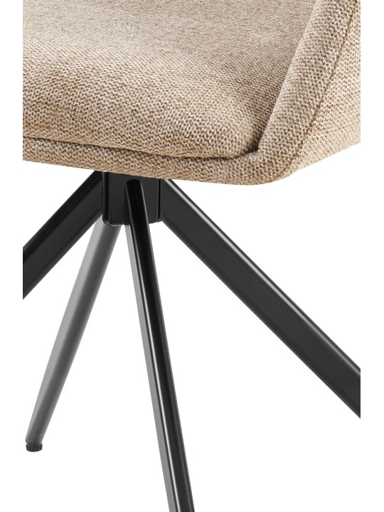 Silla de comedor Olema tela, taupe