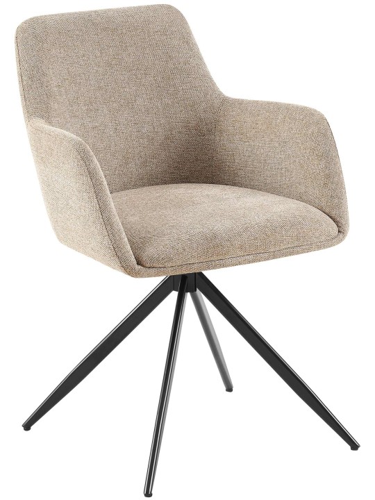 Silla de comedor Olema tela, taupe