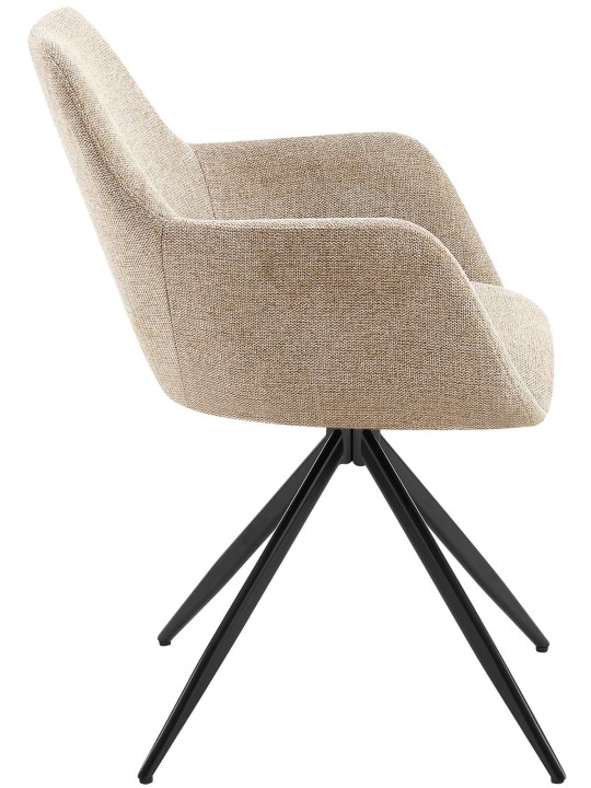 Silla de comedor Olema tela, taupe