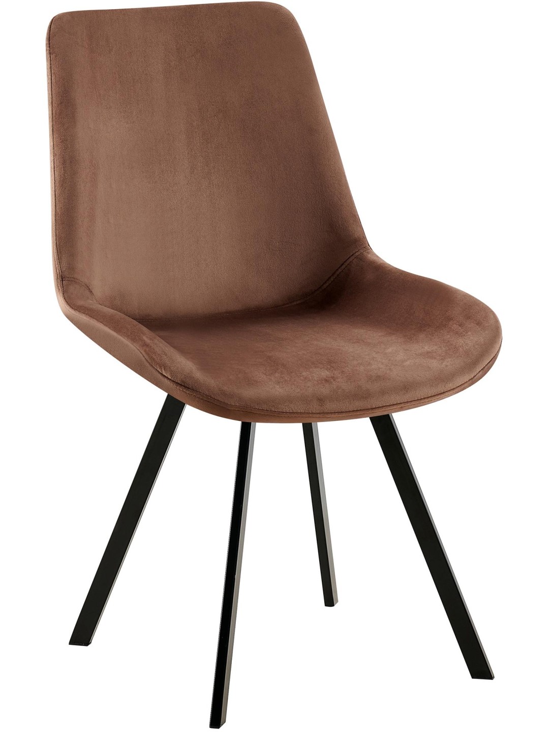 Silla de comedor de terciopelo Lewes, marrón