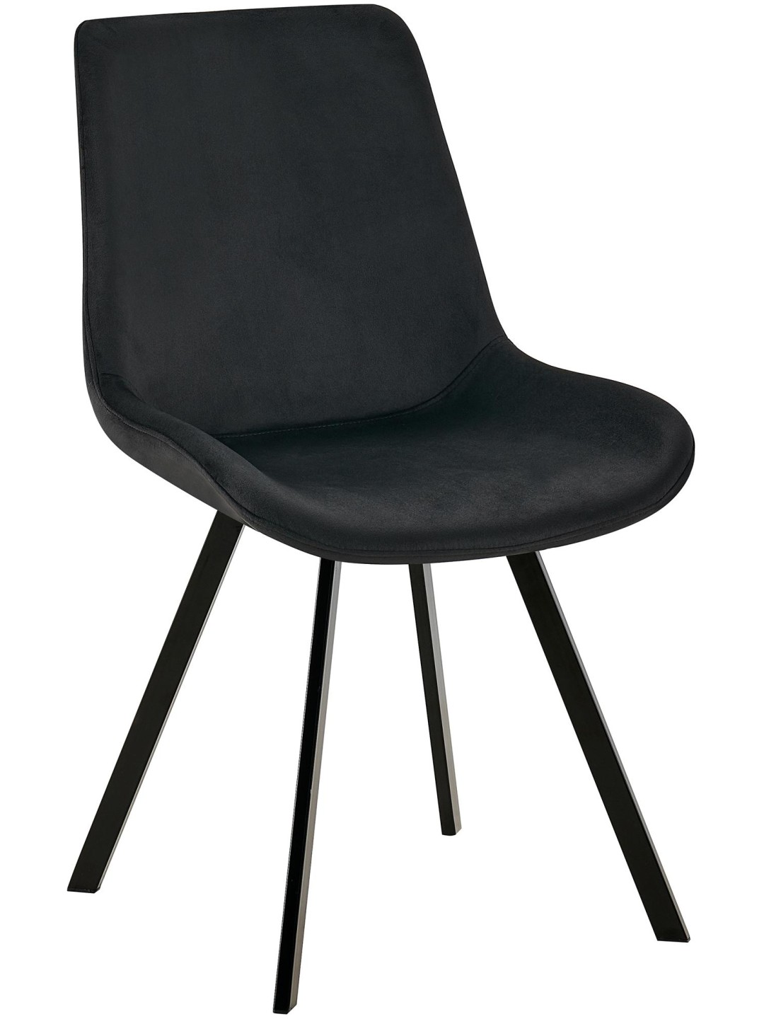 Silla de comedor de terciopelo Lewes, negro
