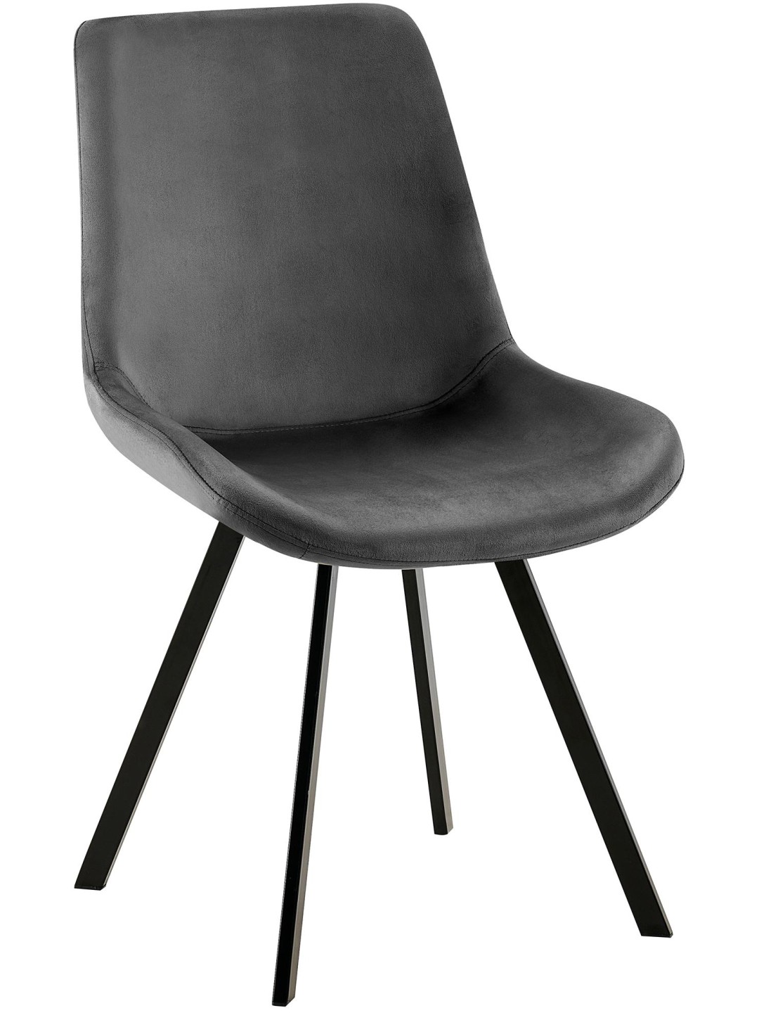 Silla de comedor de terciopelo Lewes, gris oscuro