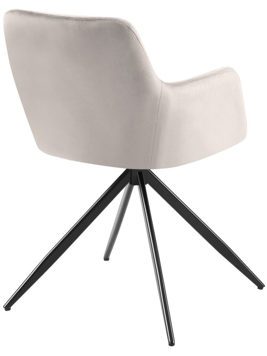 Silla de comedor Olema de terciopelo, gris