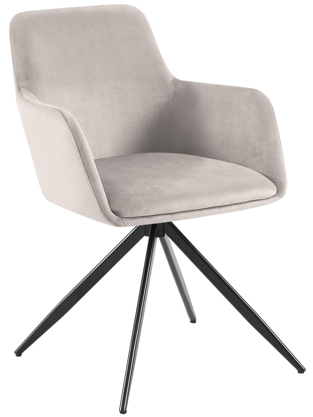 Silla de comedor Olema de terciopelo, gris