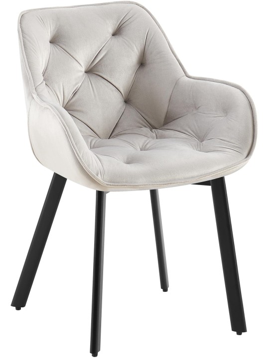 Silla de comedor Antigo terciopelo, gris