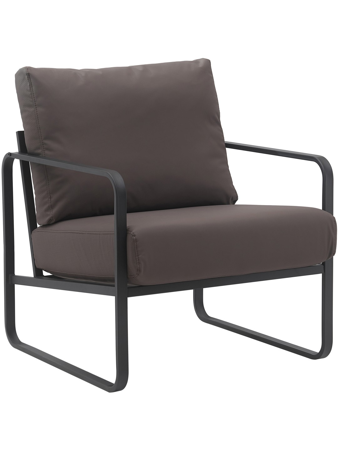 Tumbona Manea piel sintética, marrón