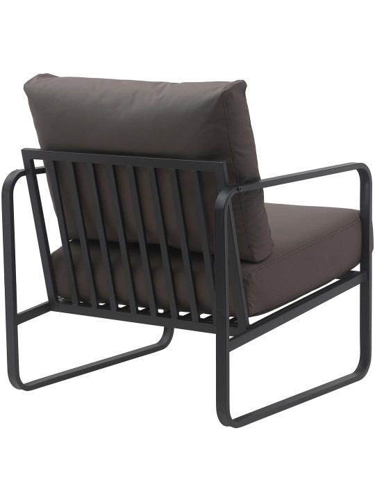 Tumbona Manea piel sintética, marrón