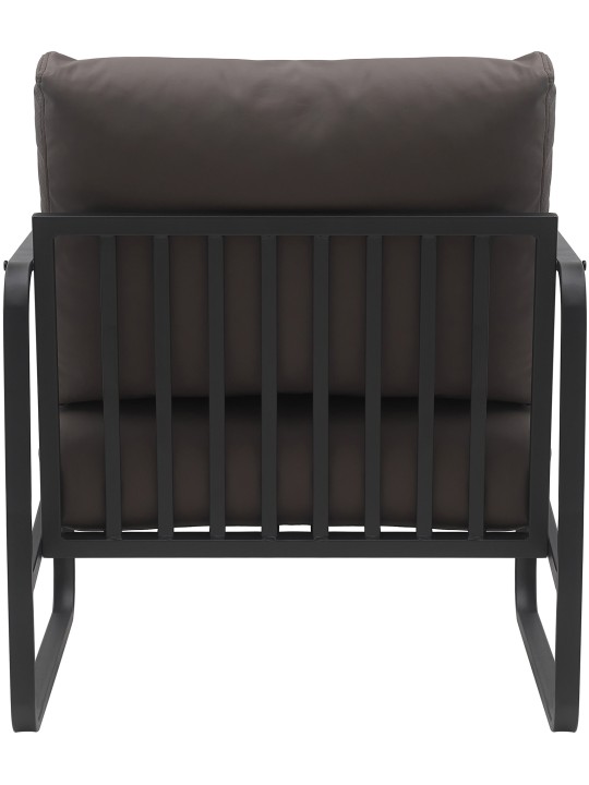 Tumbona Manea piel sintética, marrón