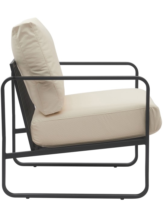 Tumbona Manea piel sintética, crema Tumbona Manea piel sintética, crema