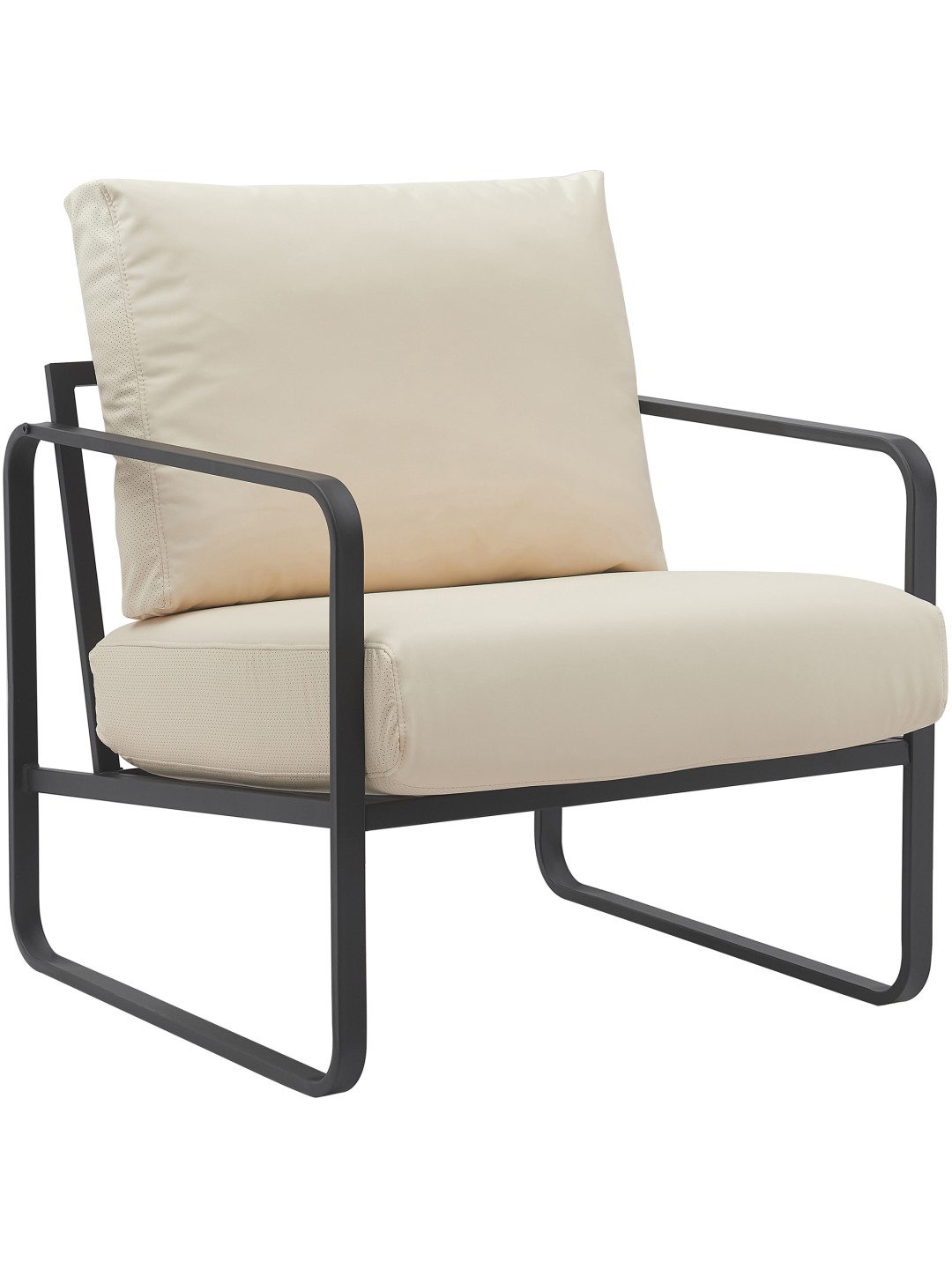 Tumbona Manea piel sintética, crema