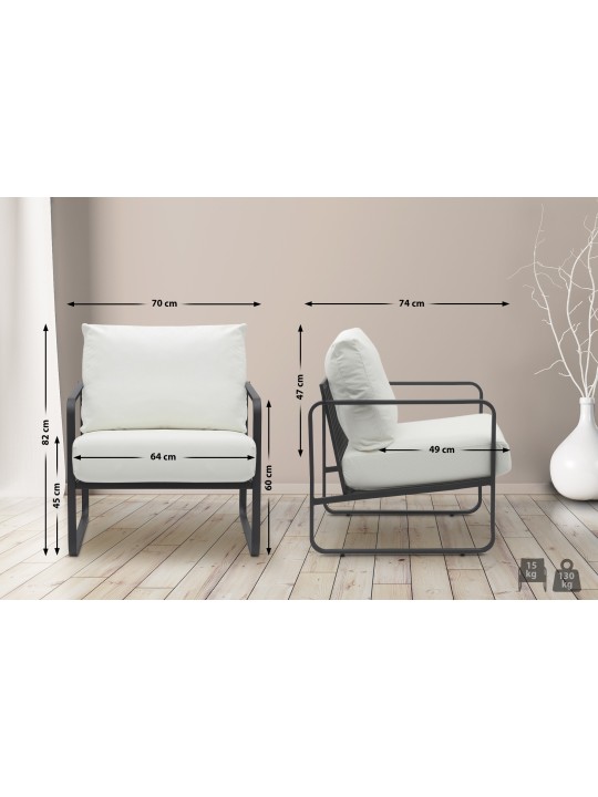 Tumbona Manea piel sintética, blanco Tumbona Manea piel sintética, blanco