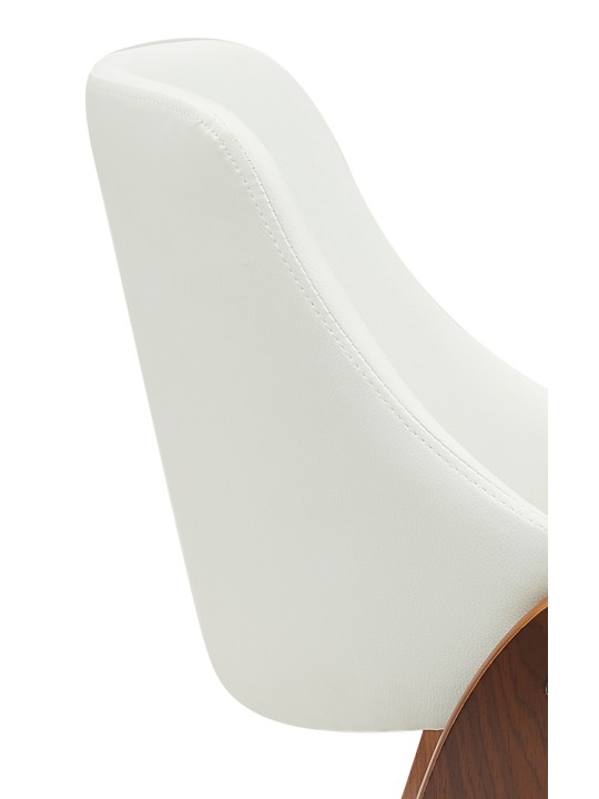 Silla de comedor Vangale piel sintética, nogal/blanco