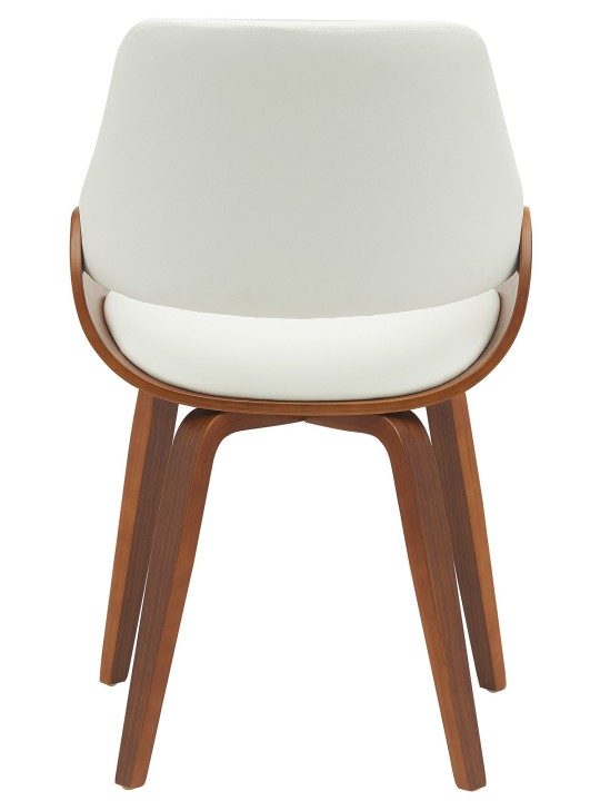 Silla de comedor Vangale piel sintética, nogal/blanco