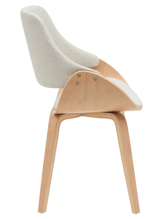 Silla de comedor tela Vangale, natural/crema