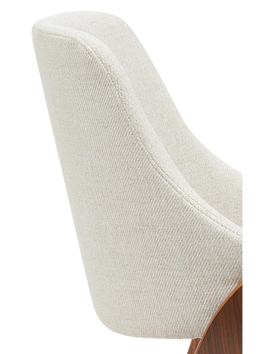 Silla de comedor tela Vangale, nogal/crema