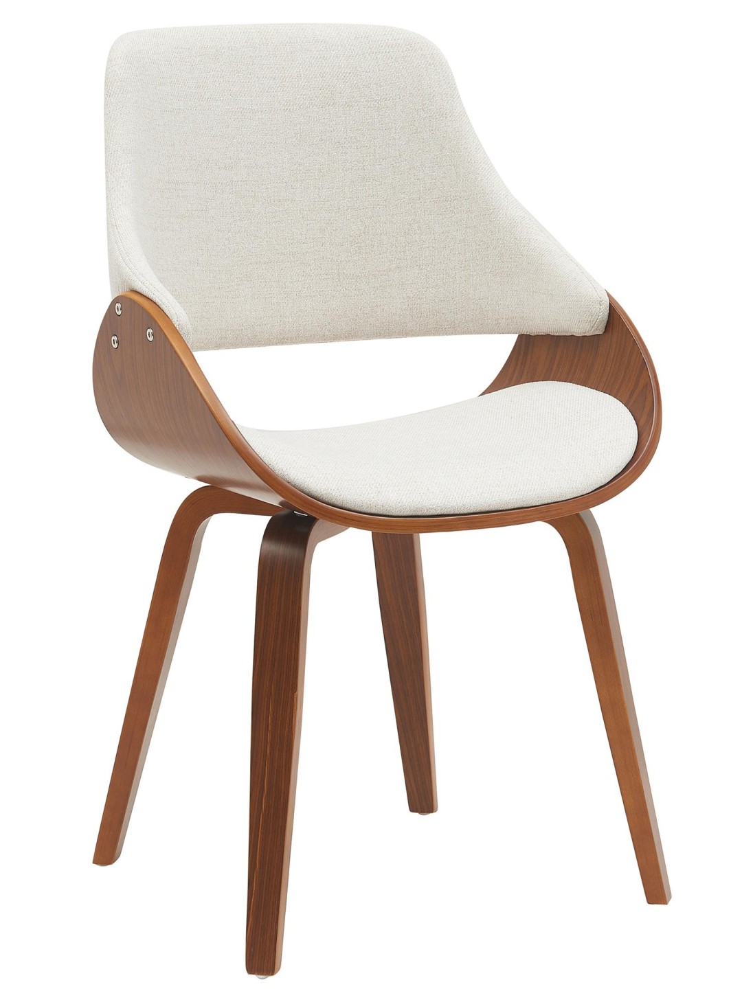 Silla de comedor tela Vangale, nogal/crema