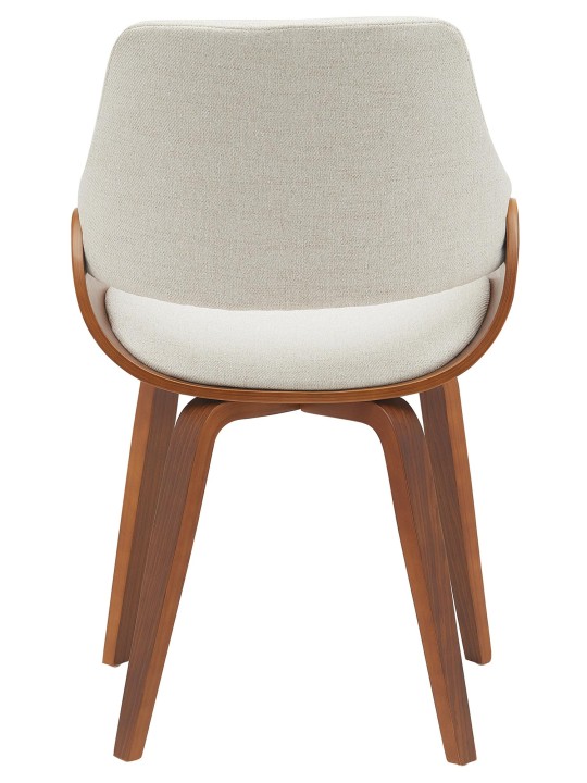 Silla de comedor tela Vangale, nogal/crema