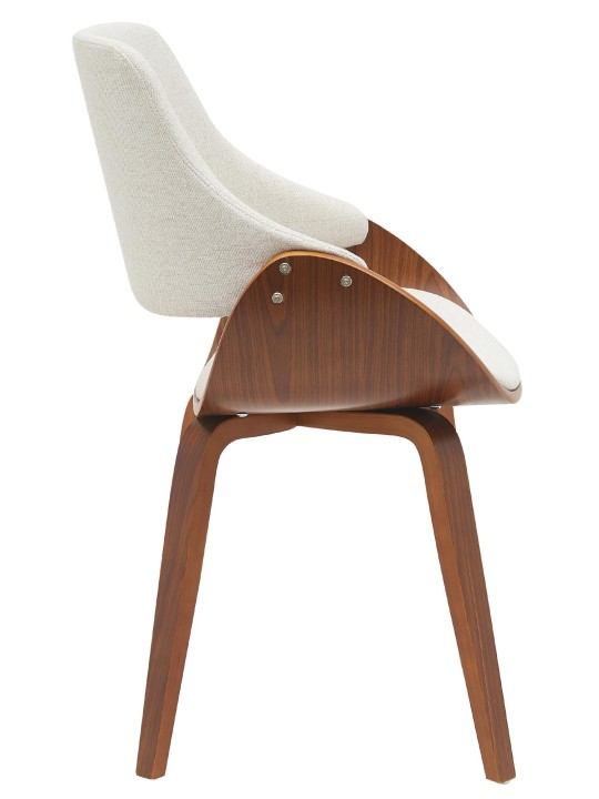 Silla de comedor tela Vangale, nogal/crema