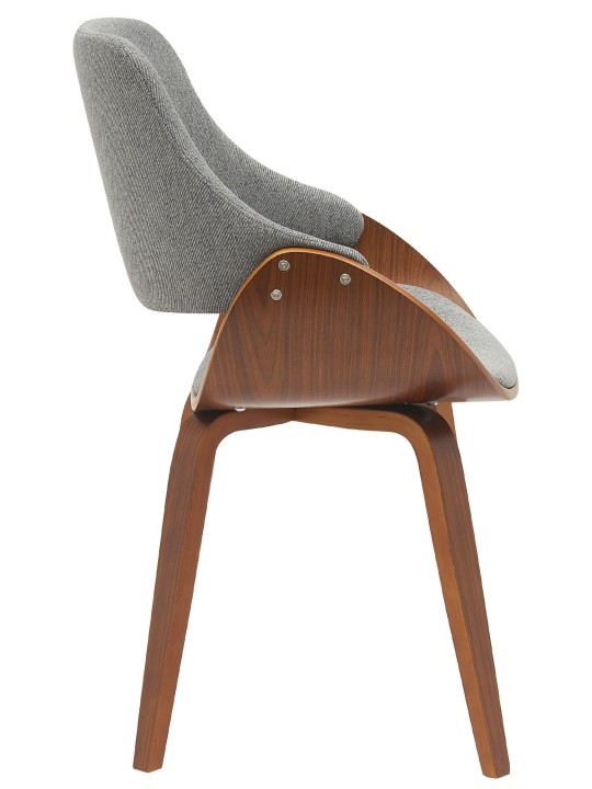 Silla de comedor tela Vangale, nogal/gris oscuro