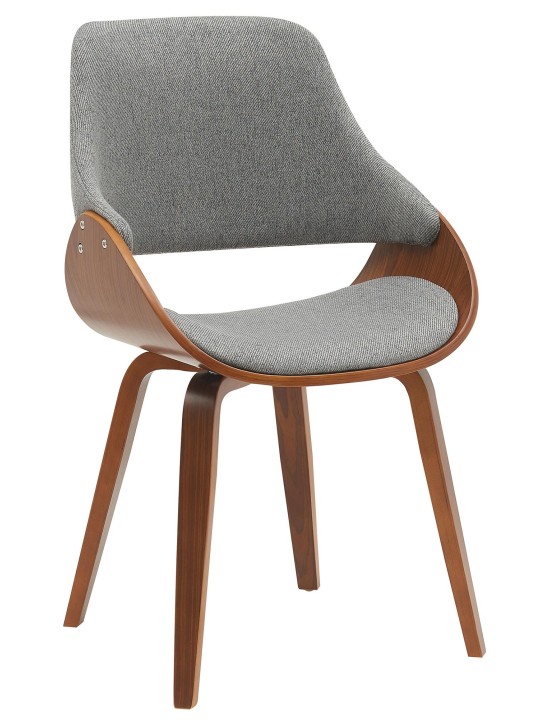 Silla de comedor tela Vangale, nogal/gris oscuro