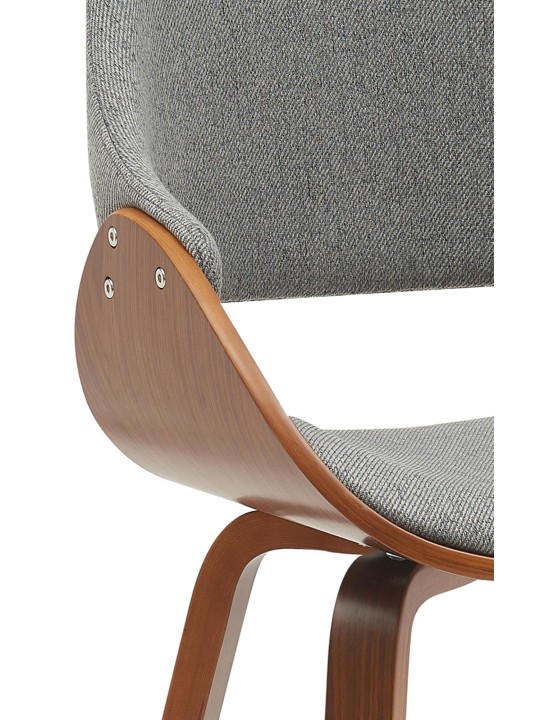 Silla de comedor tela Vangale, nogal/gris oscuro