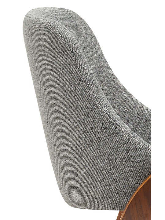 Silla de comedor tela Vangale, nogal/gris oscuro