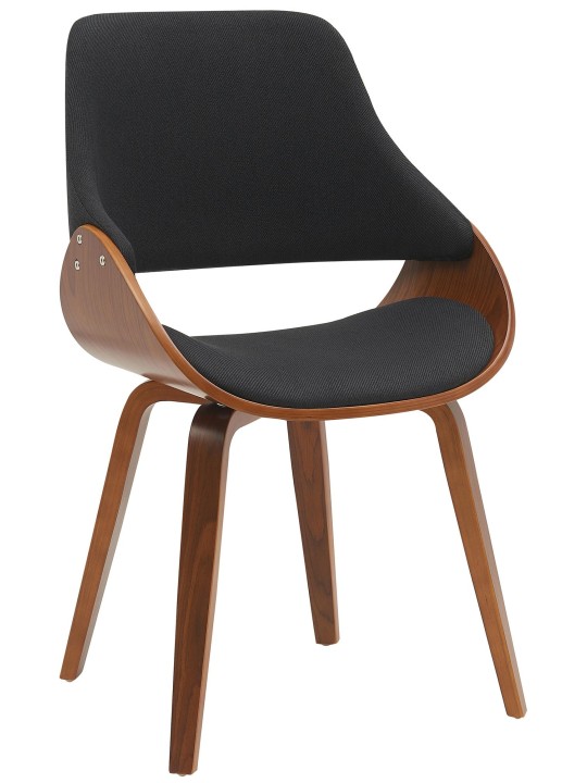 Silla de comedor tela Vangale, nogal/negro