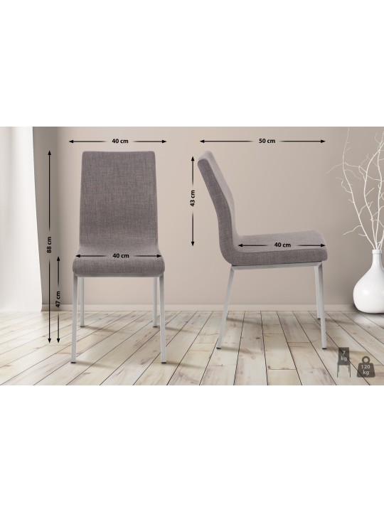Silla de comedor Colmar TEJIDO, gris