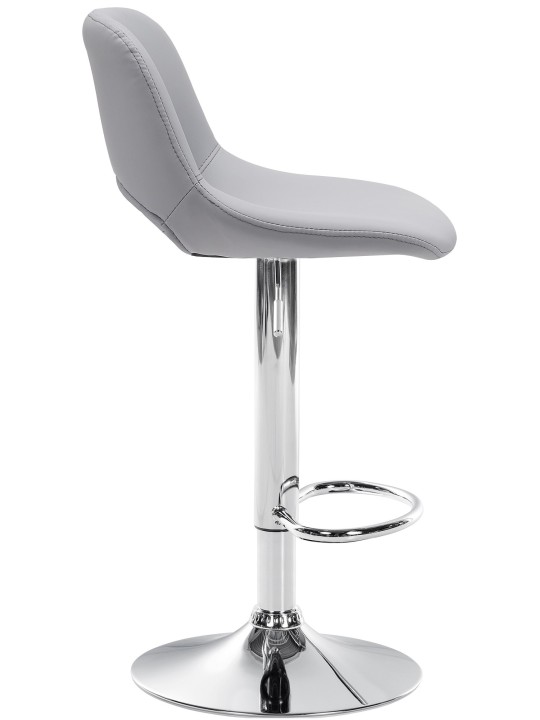 Taburete de bar Camden piel sintética cromado, gris