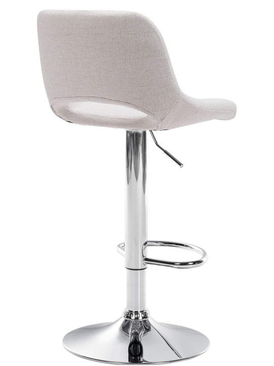 Taburete de bar Camden tela cromo, crema