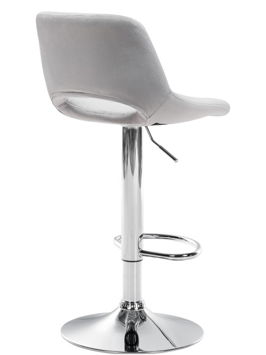 Taburete de bar Camden terciopelo cromado, gris claro