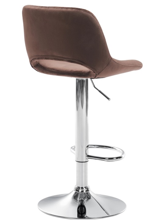 Taburete de bar Camden terciopelo cromado, marrón