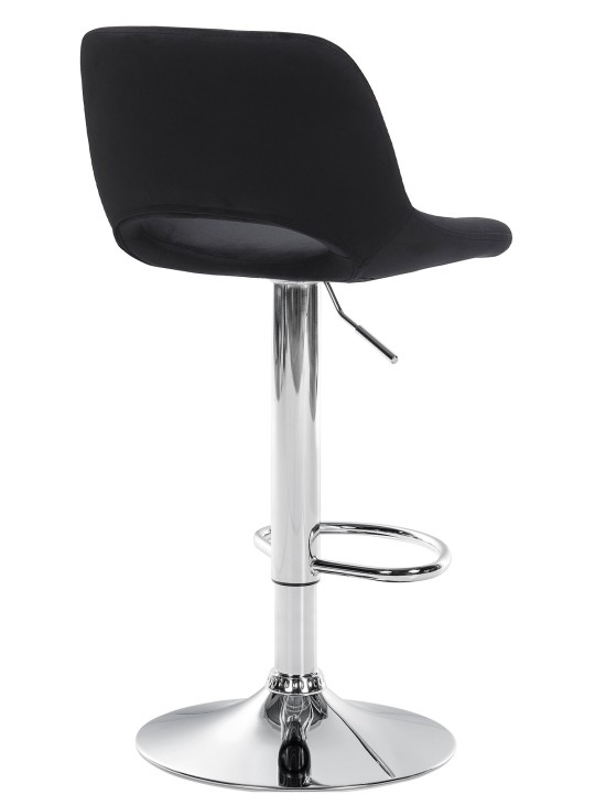 Taburete de bar Camden terciopelo cromado, negro