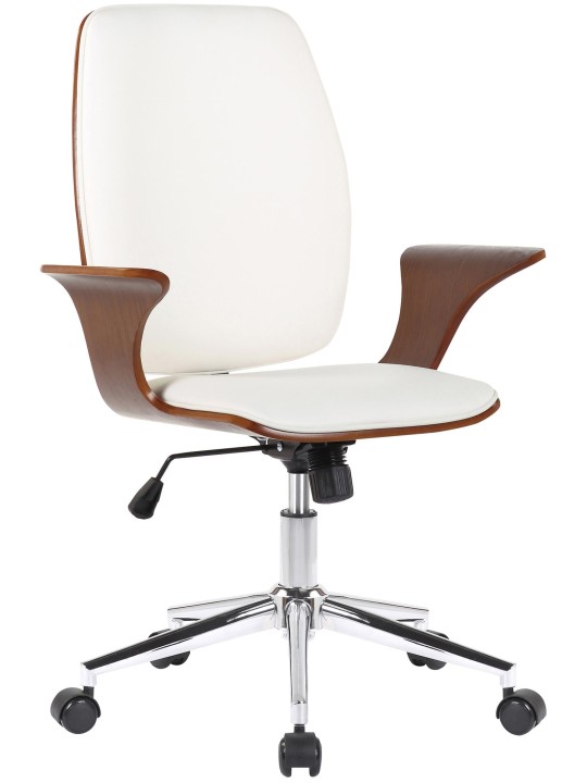 Silla de oficina Burbank piel sintética, nogal/blanco Silla de oficina Burbank piel sintética, nogal/blanco